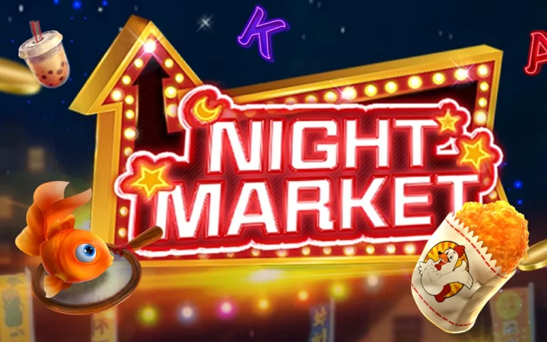 Night Market Logo and Slot Game Elements